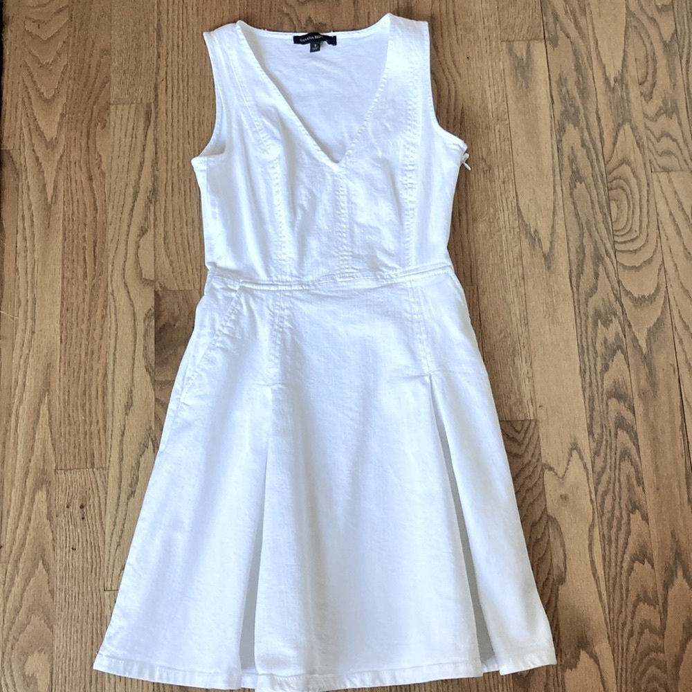 Banana Republic white denim fit and flare dress